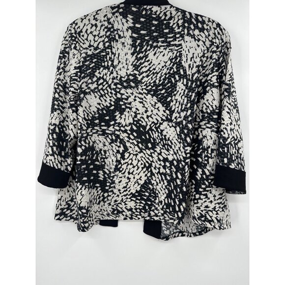 TanJay Petite Size L 2 Pc Set Black White Abstract Textured Tank Jacket - Picture 8 of 8